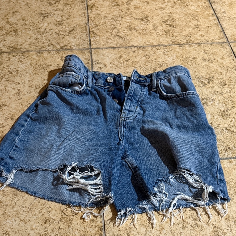 Forever 21 Distressed Blue Jean Shorts